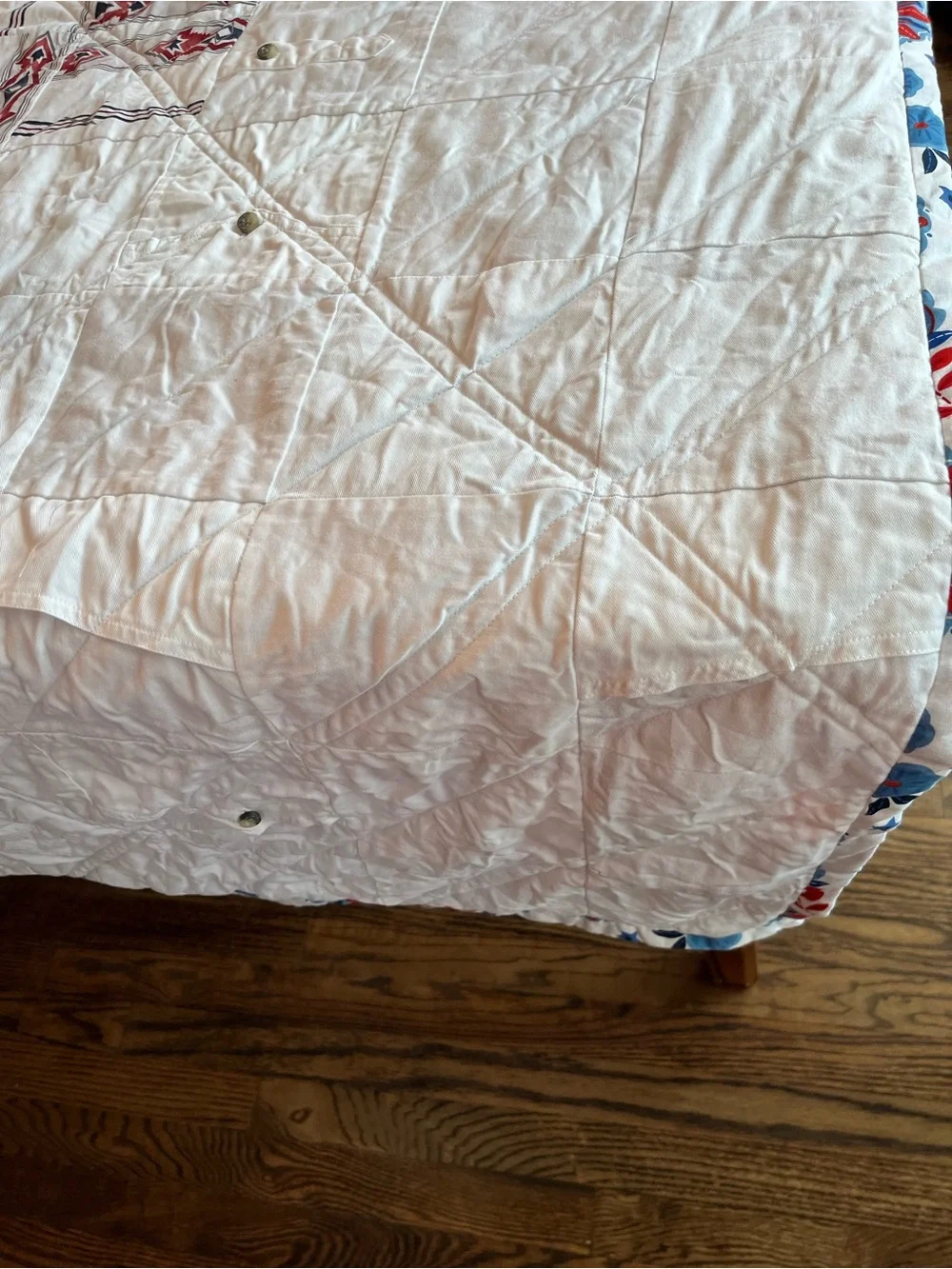 Handmade Western Shirt Patchwork Quilt Rustic Denim Plaid Memory Quilt